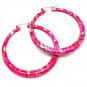 Fuschia Earring Pin Catch Hoop Paint Mottled Match With Aiib99231 2 1 2 Inch Drop 1995-99701FSH