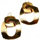 Gold Colored Earring Linear Drop Fish Hook Metal Casting Texture 2 3 4 Inch Drop 1995-99649GDGOD