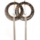 Black Earring Fish Hook Metal Casting Bead Multiple Hoops Tassel Patina 6 1 2 Inch D 1995-99431RDBLK