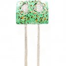 Turquoise Earring Fsih Hook Metal Casting Rose Texture Tassel Patina 3 Inch Body 9 I 1995-99391RDTUQ