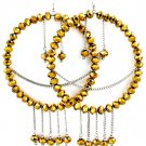 Brown Earring Fish Hook Hoop Beads Tassel Metal Chains 3 1 4 Inch Hoop 4 3 4 Inch Dr 1995-99141RDBRO