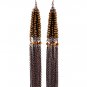 Brown Earring Fish Hook Beads Tassel Metal Links 5 1 2 Inch Drop 1995-99047COBRO