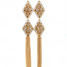 Gold Colored Earring Fish Hook Beads Tassel Filigree 4 Inch Tassel 7 1 4 Inch Drop 1995-99046GDGOD