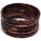 Purple Bracelet Bangle Stackable Painted Mottled 1 1 2 Inch Width 1992-99231PUR