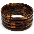 Brown Bracelet Bangle Stackable Painted Mottled 1 1 2 Inch Width 1992-99231BRO