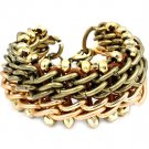 Multi Colored Bracelet Bead Metal Casting Metal Chains Linked Lobster Clasp 1 1 4 In 1992-99025GDMLT