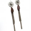 Clear Earring Linear Drop Fish Hook Crystal Stone Flower Formica Tassel Pierced 8 In 1965-99403SOCLR