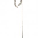 Clear Earring Fish Hook Crystal Studs Ear Cuff Unbalanced Horn 2 1 4 Inch Drop 1965-99279SOCLR