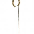 Brown Earring Fish Hook Crystal Studs Ear Cuff Unbalanced Horn 2 1 4 Inch Drop 1965-99279BOBRO