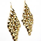 Gold Colored Earring Cascade Fish Hook Metal Casting Petal 4 Inch Drop 1965-99242GDGOD