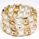 Orange Bracelet Stretch Crystal Studs Metal Casting 1 1 2 Inch Width 1962-99187TTORG
