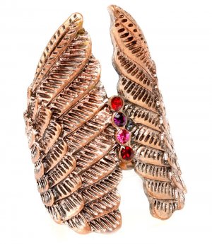 Fuschia Ring Adjustable Stretch Crystal Studs Wing Texture 1 1 2 Inch Tall 19618-99774COFSH