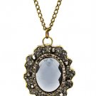 Black Necklace Pendant Glass Stone Crystal Studs Faceted Texture 2 Inch Pendant 20 171314-12970BOBKA
