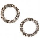 Black Earring Post Earring Crystal Studs Rings Texture Pave Set 15 Mm Drop / 219205-0036BNBKA
