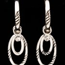 Clear Earring Post Earring Glass Stones Oval Texture 2 Inch Drop 210155-0947ASCLR