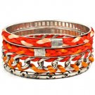 Red Bracelet Bangle Stackable Fabric Nylon Stripe Interlaced Braided 1 1 4 Inch Wi 210152-02987SORED
