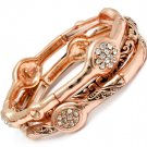 Clear Bracelet Stretch Stackable Crystal Studs Various Patterns Various Hoops 1 In 210152-02908COCLR