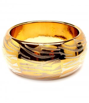 Brown Bracelet Bangle Metal Casting Texture Solid 1 1 4 Inch Width 11632-1012COBRO