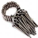 Black Ring Adjustable Horn Spike Metal Casting Stretch 1 Inch Horn / 531830-856BNBLK