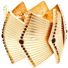 Brown Bracelet Stretch Crystal Studs Texture 1 1 4 Inch Width 46192-0047GDBRO