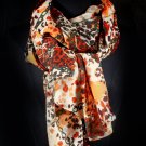 Brown Fashion Scarf Chain Print Silk Feel 30% Silk 70% Polyester 27.5 Inch X 78 Inch / 4566-9995BRO
