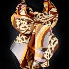 Brown Fashion Scarf Animal Print Silk Feel 30% Silk 70% Polyester 27.5 Inch X 78 Inch / 4566-9942BRO