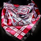 Red Fashion Scarf Satin Square Scarf 30% Silk 70% Polyester 36 Inch X 36 Inch / 45196-9963RED