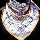 Brown Fashion Scarf Satin Square Scarf 30% Silk 70% Polyester 36 Inch X 36 Inch / 45196-9962BOA