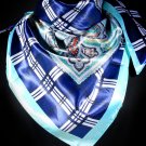 Blue Fashion Scarf Satin Square Scarf 30% Silk 70% Polyester 36 Inch X 36 Inch / 45196-9961BLU