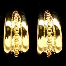 Gold Colored Earring Clip On Metal Casting Arch Texture 1 Inch Drop 32533-09323GDGOD