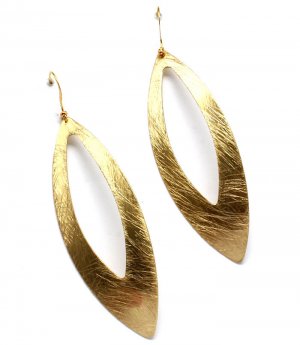 Gold Colored Earring Fish Hook Metal Casting 3 Inch Drop 32528-75291MGGOD