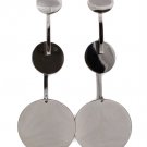 Black Earring Post Earring Metal Casting Discs Moving Joint 4 Inch Drop 32528-74729BNBLK