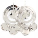 Silver Colored Earring Fish Hook Metal Casting Fringe Hoop Discs Interlaced 2 3 4 I 32528-72426RDSIV