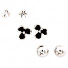Clear Earring Post Earring 3 Pair Set Crystal Studs Enamel 8 Mm Drop 32528-43818RDCLR