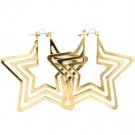 Gold Colored Earring Pin Catch Interlaced Star Metal Casting 2 Inch Drop 32528-31967GDGOD