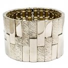 Silver Colored Bracelet Stretch Various Finishes Natural Patterns Scratch Marks Met 32233-08408RDSIV
