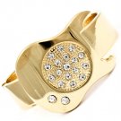 Clear Bracelet Hinge Guitar Crystal Studs Texture 1 1 2 Inch Width 32230-56140GDCLR
