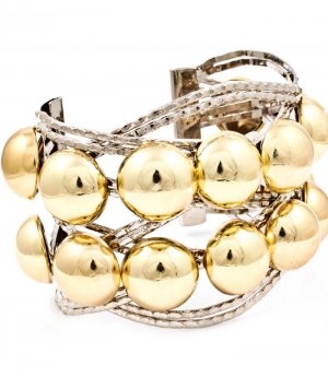 Gold Colored Bracelet Cuff Oversize Texture Texture 2 1 2 Inch Width 32228-04740TTGOD