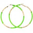 Green Earring Pin Catch Hoop Fabric Spring 2 3 4 Inch Drop 25185-1207GDGRN