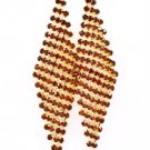 Brown Earring Post Earring Crystal Studs Diamond Shape Prong Set 3 Inch Drop 22115-0480GDBRO