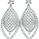 Teal Earring Post Earring Crystal Studs Leaves Metal Casting Texture 3 1.4 Inch Dro 219205-3126RDTEL