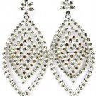 Green Earring Post Earring Crystal Studs Leaves Metal Casting Texture 3 1.4 Inch Dr 219205-3126RDGRN