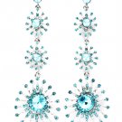 Teal Earring Post Earring Stud Glass Stone Texture 3 1 2 Inch Drop 219205-3116RDTEL