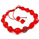 Red Bracelet Crystal Stone Fireball Shambella Cord Adjustable 10 Mm Long 219202-718310RED