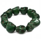 Green Bracelet Stretch Skulls Texture 12 Mm Width / 219102-796818GRN