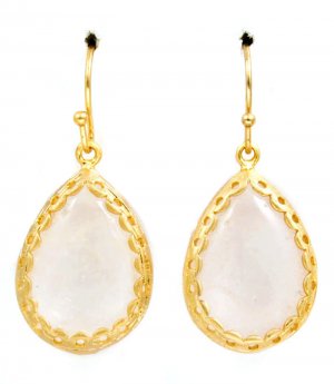 Clear Earring Fish Hook Formica Tear Drop Texture 20 Mm Drop 218195-16384MGCLR