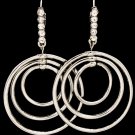 Clear Earring Fish Hook Crystal Studs Multiple Hoops 1 3 4 Inch Drop 21695-3199RDCLR