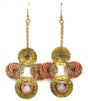 Multi Colored Earring Fish Hook Various Charms Various Texture 2 1 2 Inch Drop 21695-2195TTMLT