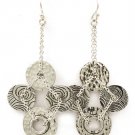 Silver Colored Earring Fish Hook Various Charms Various Texture 2 1 2 Inch Drop 21695-2195RDSIV