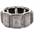 Black Bracelet Stretch Glitter Stones Texture 1 Inch Width 21692-3263RDBKA